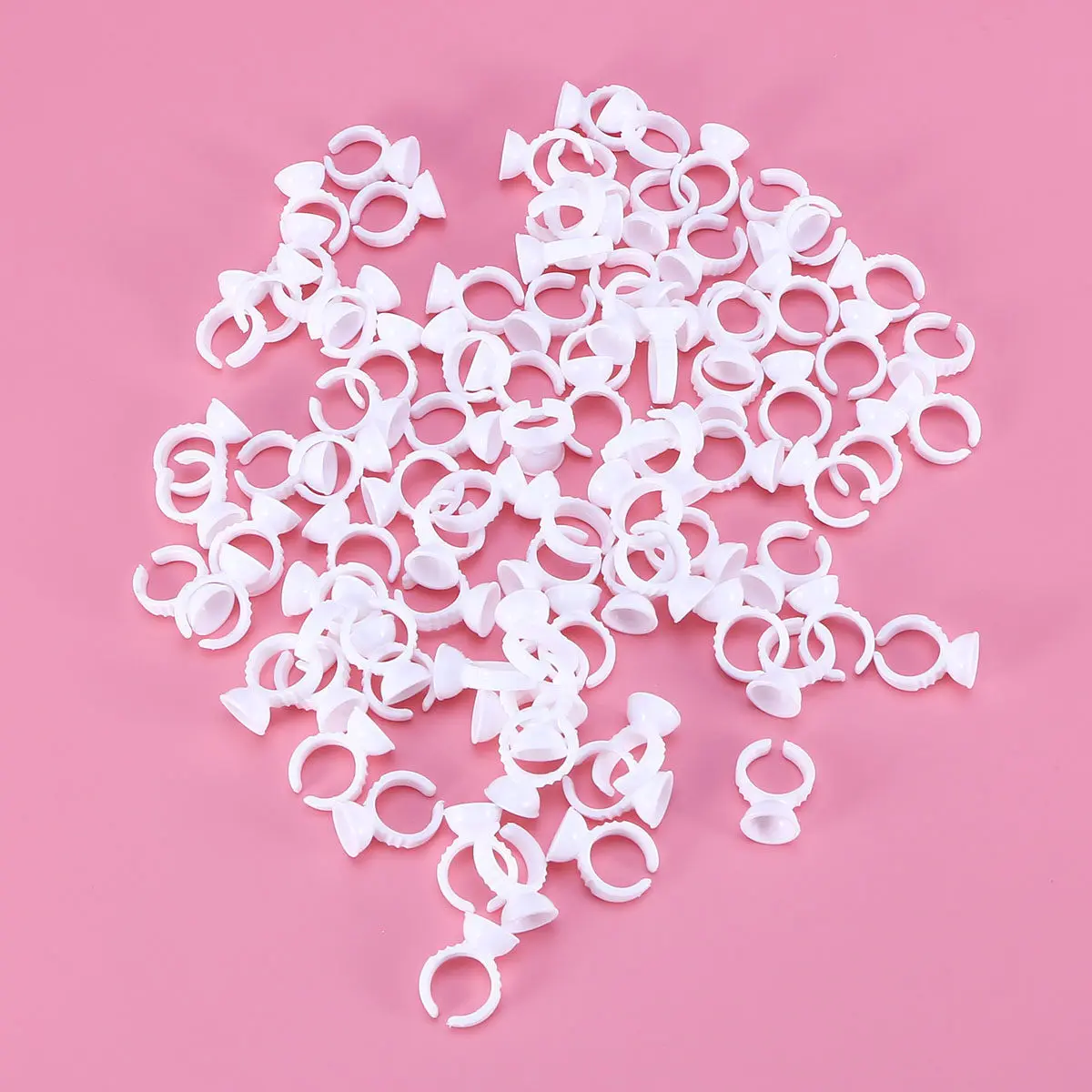 

500 шт. прозрачных колпачков для тату-чернил с кольцевым держателем для пигмента для ресниц и бровей, одноразовые, быстрое и простое нанесение, не требует очистки