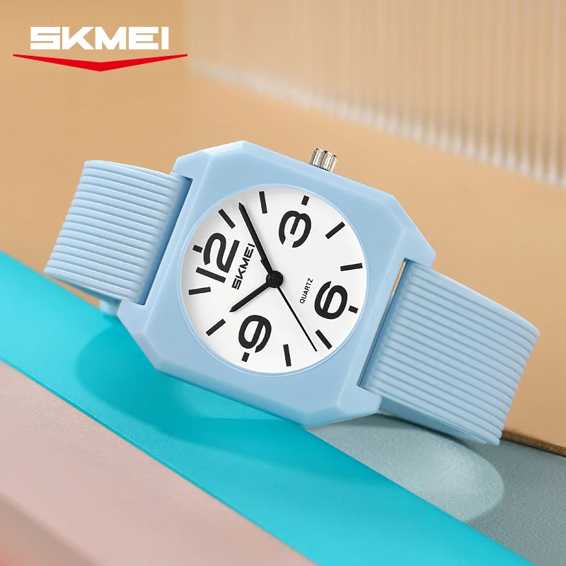 SKMEI 2642 Modische Quarzuhr für Studenten, schlicht, wasserdicht, mit Silikonarmband, Sport- und Freizeitarmbanduhr für Mädchen, Damenuhr