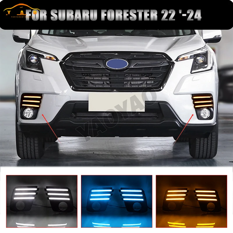 

Led Daytime Running Light Fog Lamp For Subaru Forester 2022 2023 2024 12V Bumper Driving DRL Turn Signal