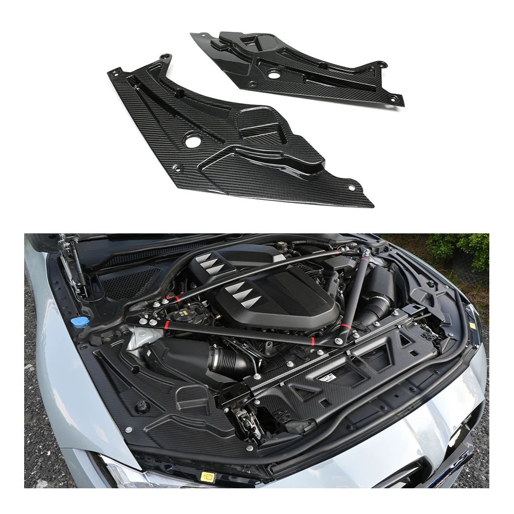

Real Dry Carbon Fiber Front Hood Inside Plate Cover G80 Bracket Trim Replacement For BMW M4 G82 G83 M3 G81 Exterior Accessories