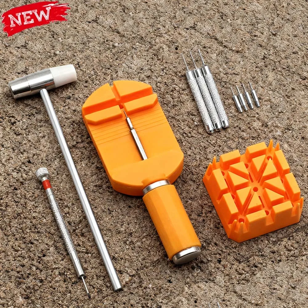 11 PCS Watch Repair Tool Set Watch Link Band Slit Strap Bracelet Chain Pin Remover Adjuster Tool Kit for Professional Watchmak