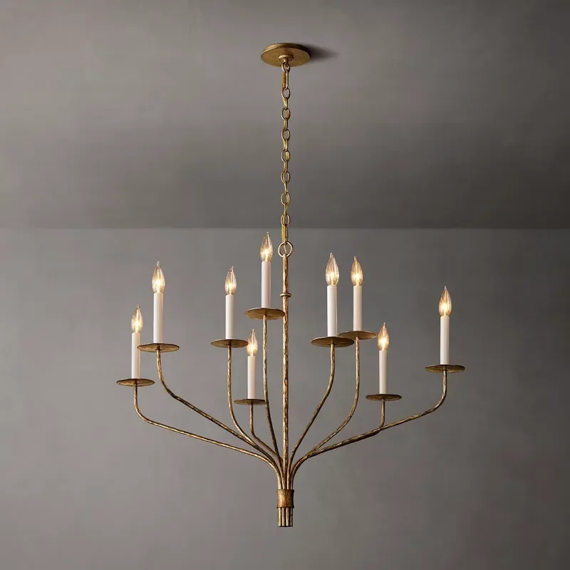 Factory Vintage French Style Pendant Light Chandelier Half-Bed Ceiling Lighting Bedroom Dining Room Decoration Hanging Light
