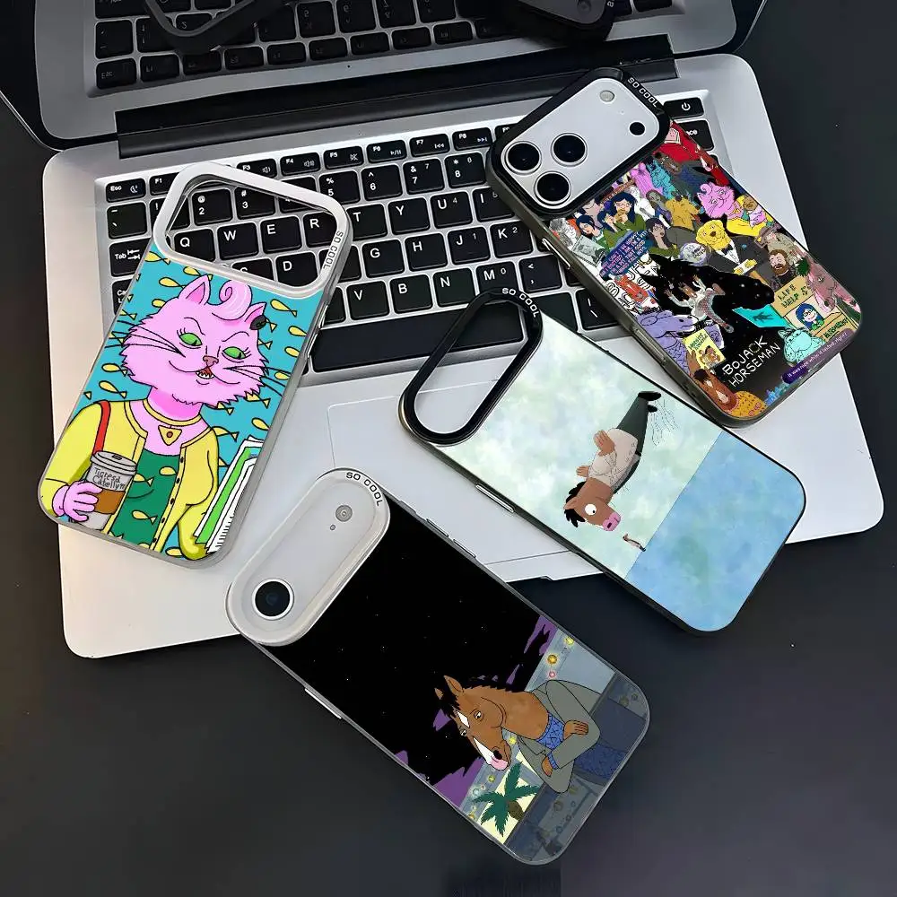 

Funny B-BoJack Horsemans Phone Case iPhone 12 13 14 15 16 17Pro Max Plus Protect Plating Phone Cover