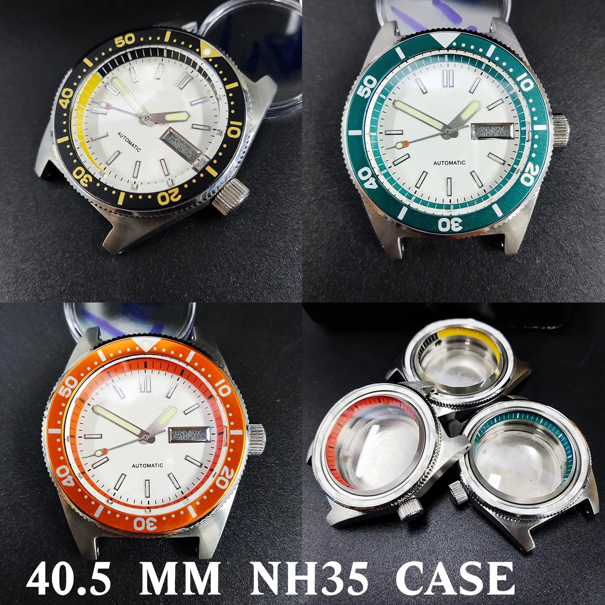 40.5 mm case watch men's steel case FIT NH35/36 movement case watch accessories stainless steel case SPB143 S dial S dial 40.5