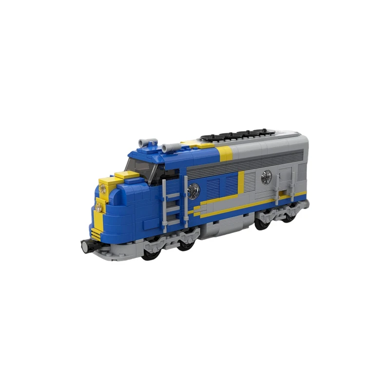 MOC Vintage Classic American Passenger Locomotive Building Blocks Set Streamline Diesel Train Model Adult Collection Gift