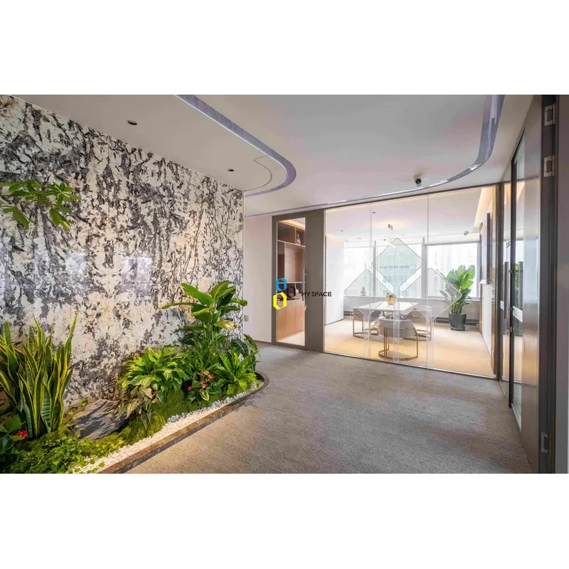 Modern Modular Frameless Glass Partition Soundproof Room Divider for Office Home