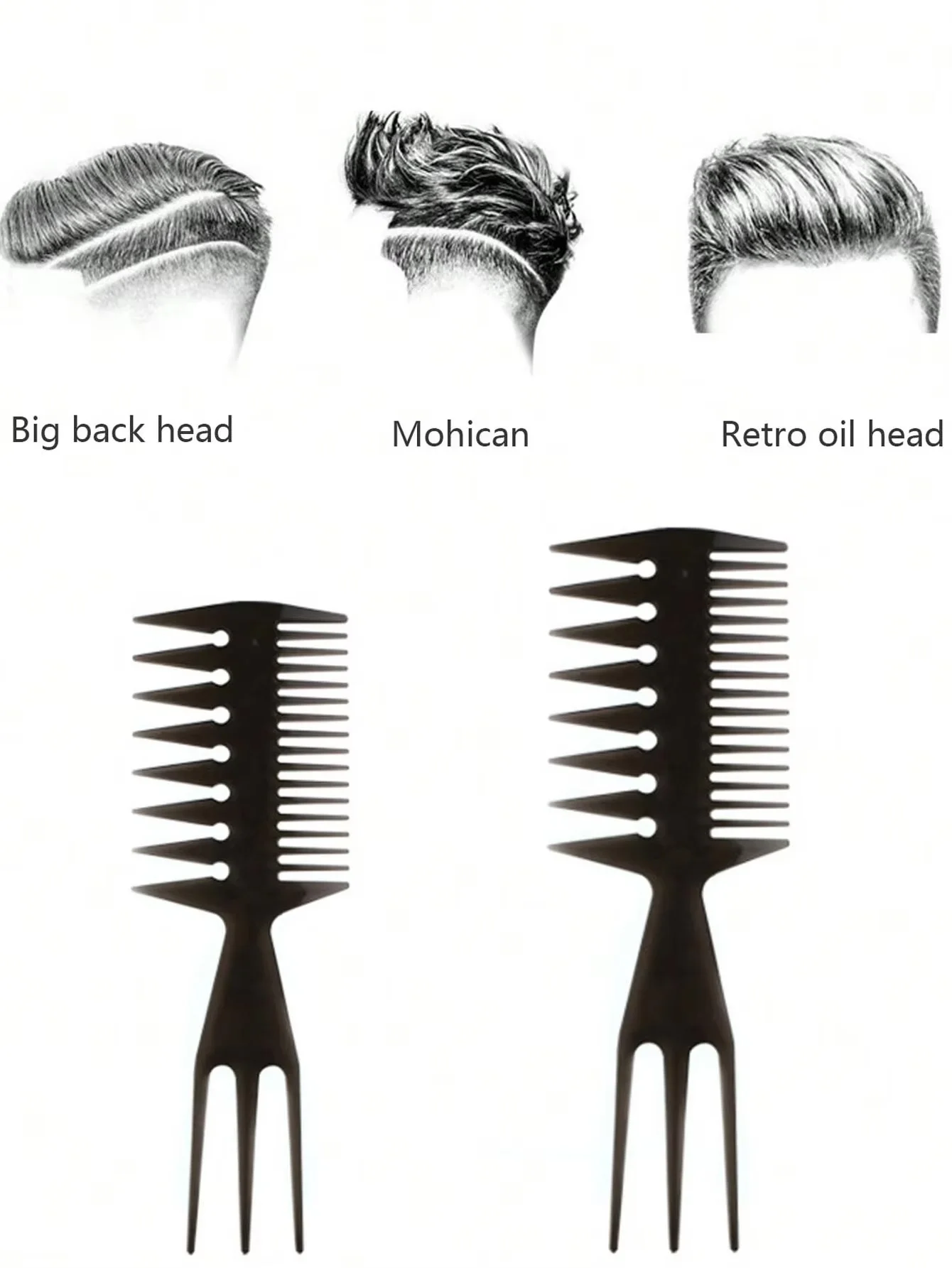 Big Teeth Double Side Tooth Combs Fish Bone Shape Hair Brush Barber Hair Dyeing Cutting Coloring Brush Man Hair Styling Tool