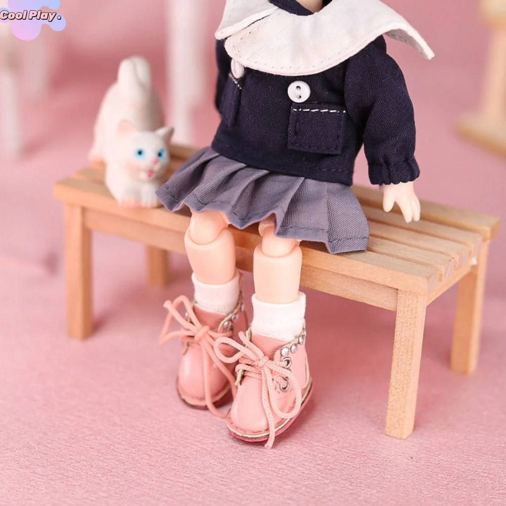 

1 Pair Canvas OB11 Doll Baby Shoes High Street Fashion Leather 1/12 Doll Shoes Thick Bottom Multi-color 1/12 Casual Shoes