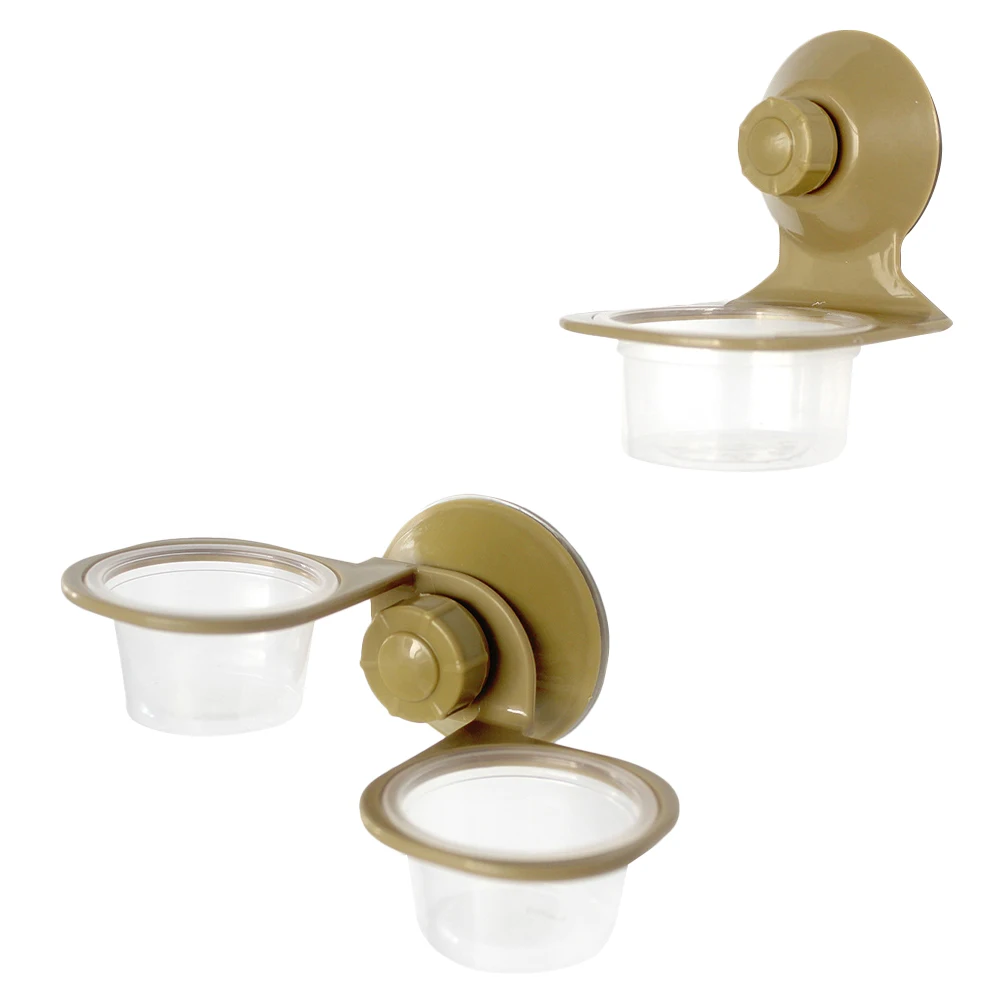 

2Pcs Suction Cup Reptile Food Basin Nonporous Worm Trap Feeder Feeding Bowl Water Dish Reptile Accessories Durable