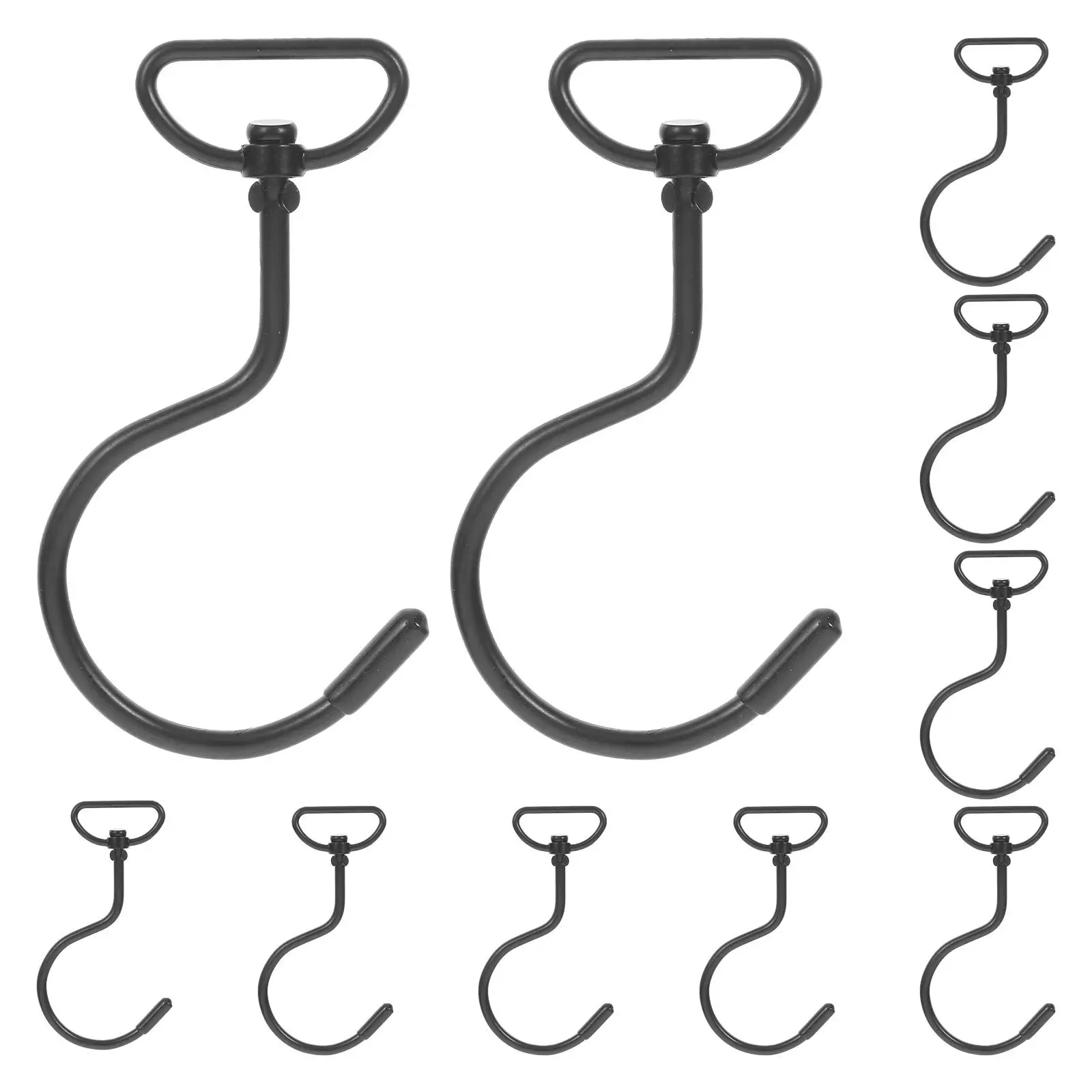 

10pcs Rotating Hooks Iron Hanging Support Stainless Steel Metal Closet Hooks Organizer Bathroom Kitchen Storage Shoe