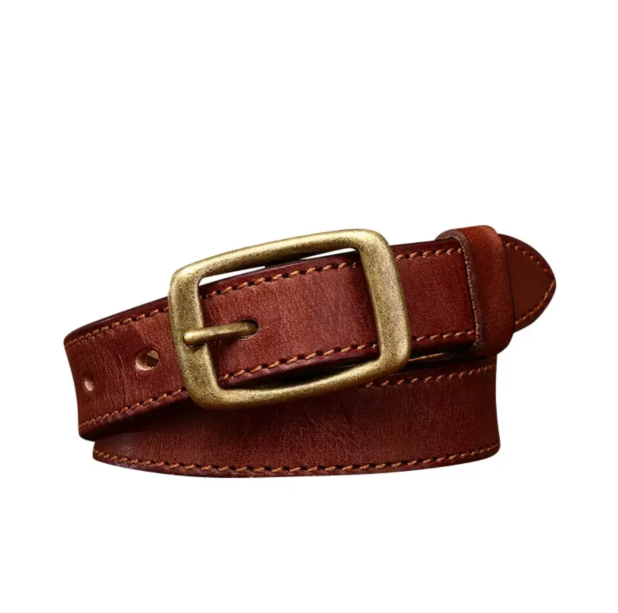 

2.4CM wide retro fashion design women's luxury genuine leather belt high-end first-layer cowhide belt