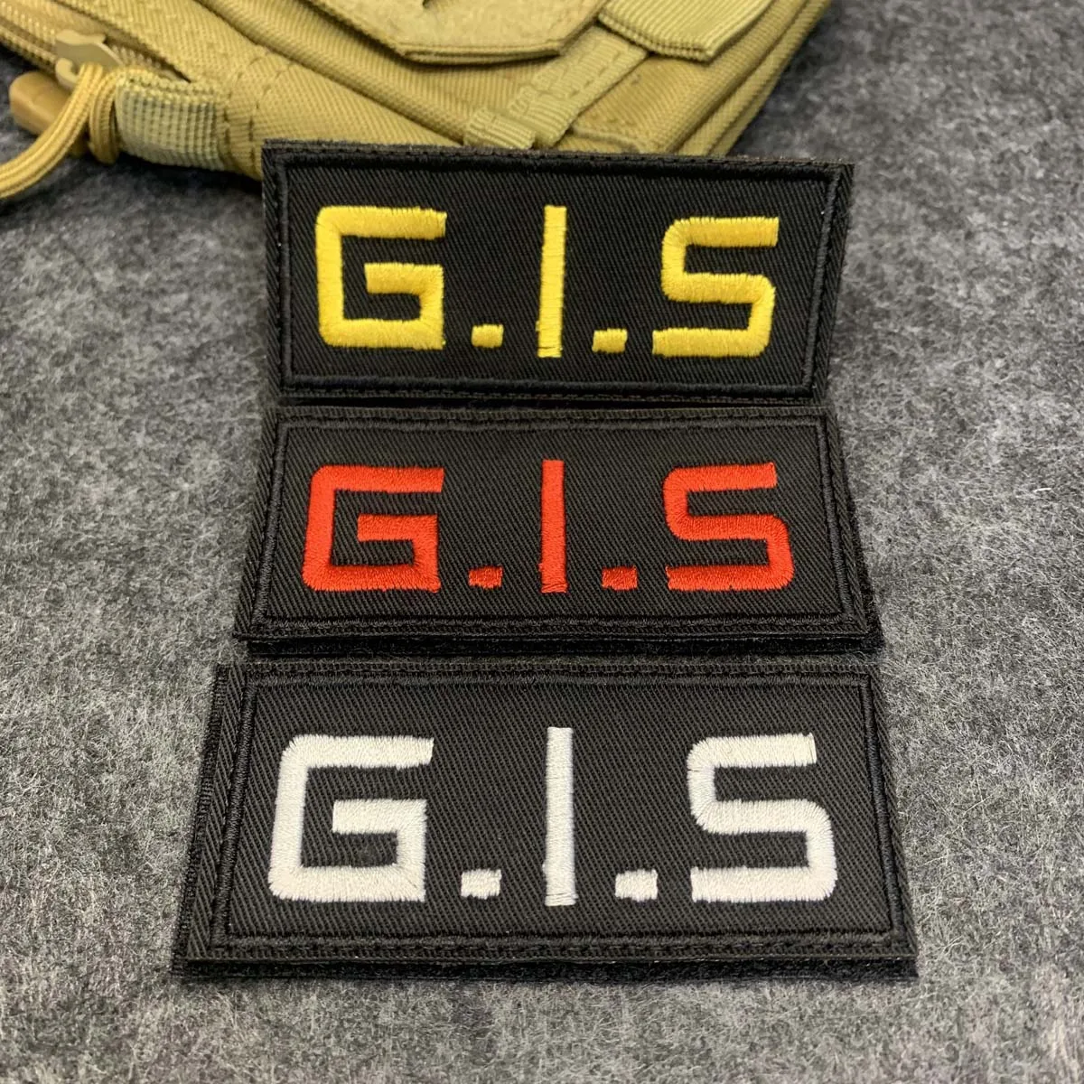 G.I.S Letter Embroidered Hook and Loop Morale Patch, Alphabet Decorative Badge for Vest Backpack Hat Jacket Accessories