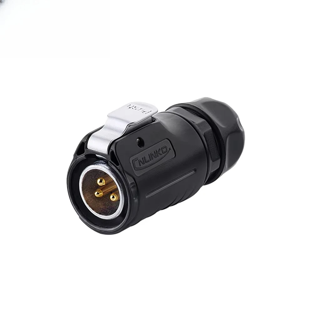 LP-20-C03PE-01-001 3 Pin Panel Mount Butt Joint Assembling Power Cable Plug Socket IP68 Waterproof 20A CE Certified Connector