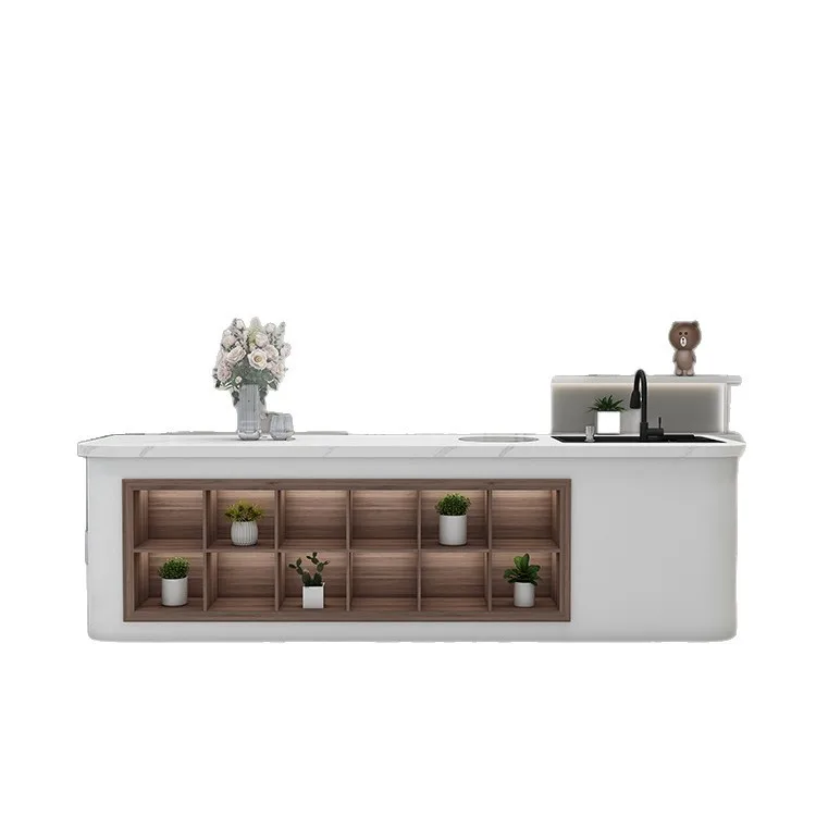 

LMM Flower Art Workbench Fruit Shop Fruit Cutting Table Company Household Marble