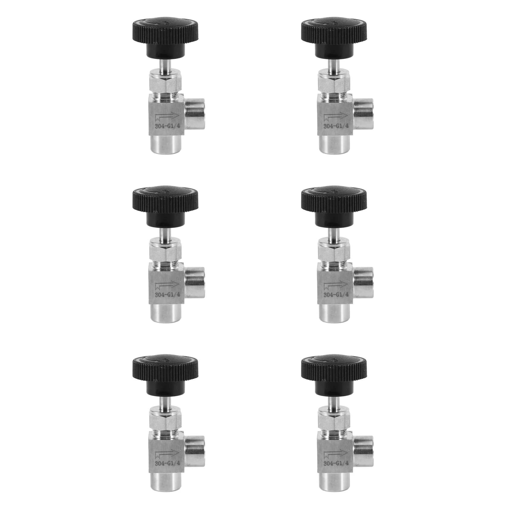 ABMI-6X Needle Valve Adjustable Needle Valve 1/4 Inch Right Angle Female Thread BSP SS304 For Water Gas Oil,