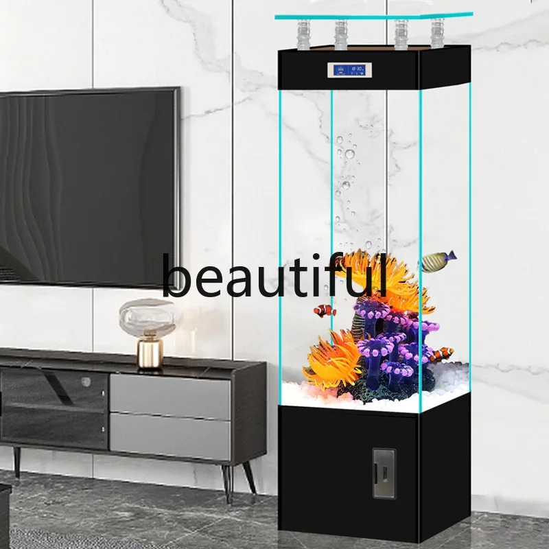 Source Factory Jinjing Ultra-white Glass Fish Tank Living Room Household Small and Medium Vertical Aquarium