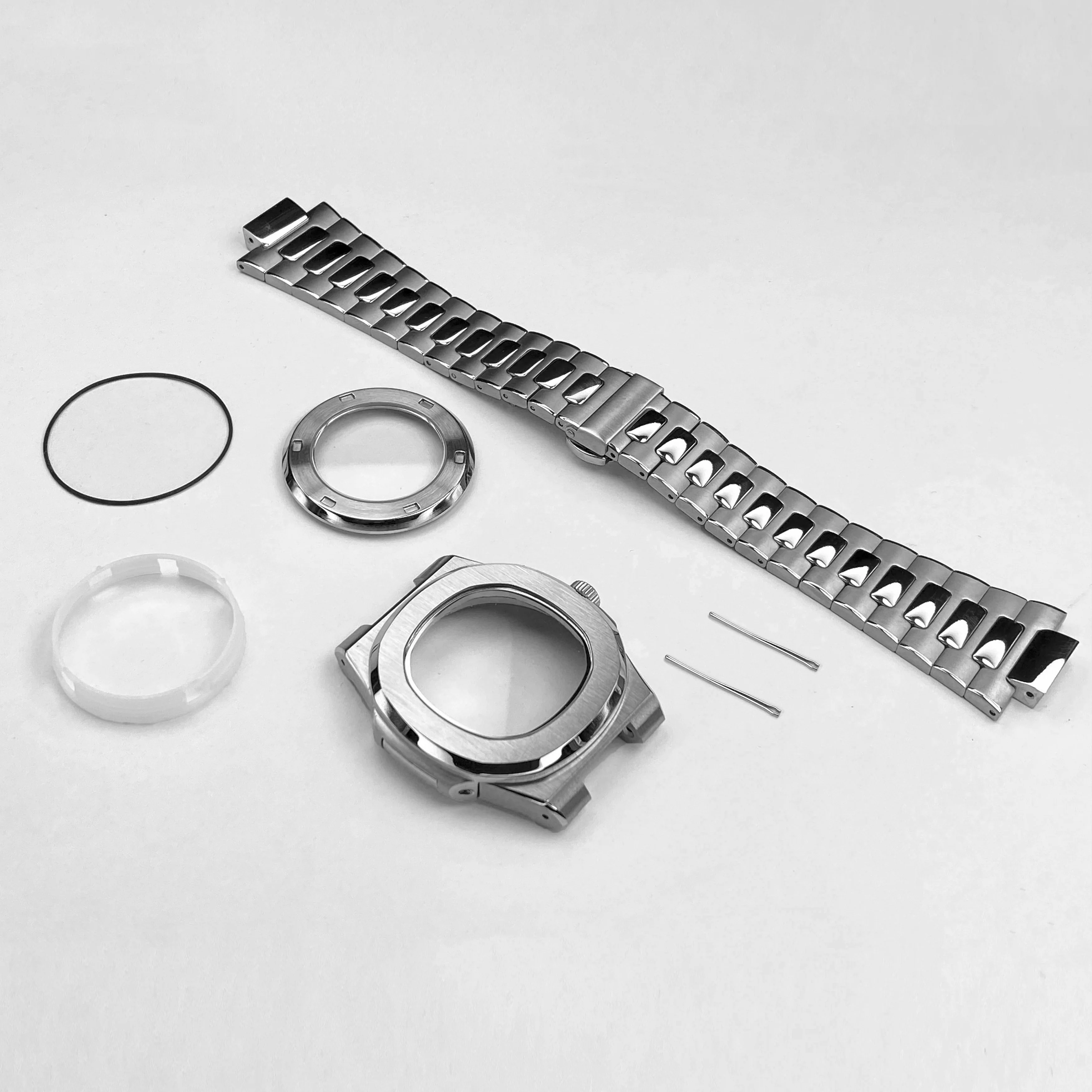 43mm Square NH35 Watch Case Nautilus Style Sapphire Crystal Compatible with NH35 NH36 movement 30.5mm Dial parts