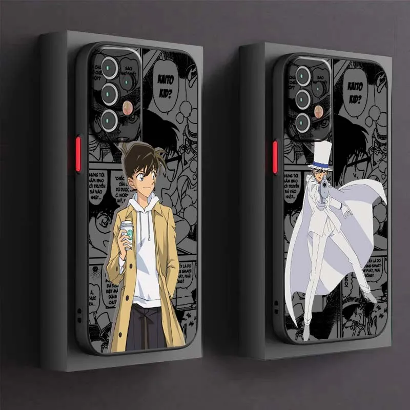 Модный чехол для телефона D-Detective C-Conan для Samsung A73 A72 A71 A55 A54 A53 A52 A51 A35 A25 A15 A14 5G Матовый полупрозрачный
