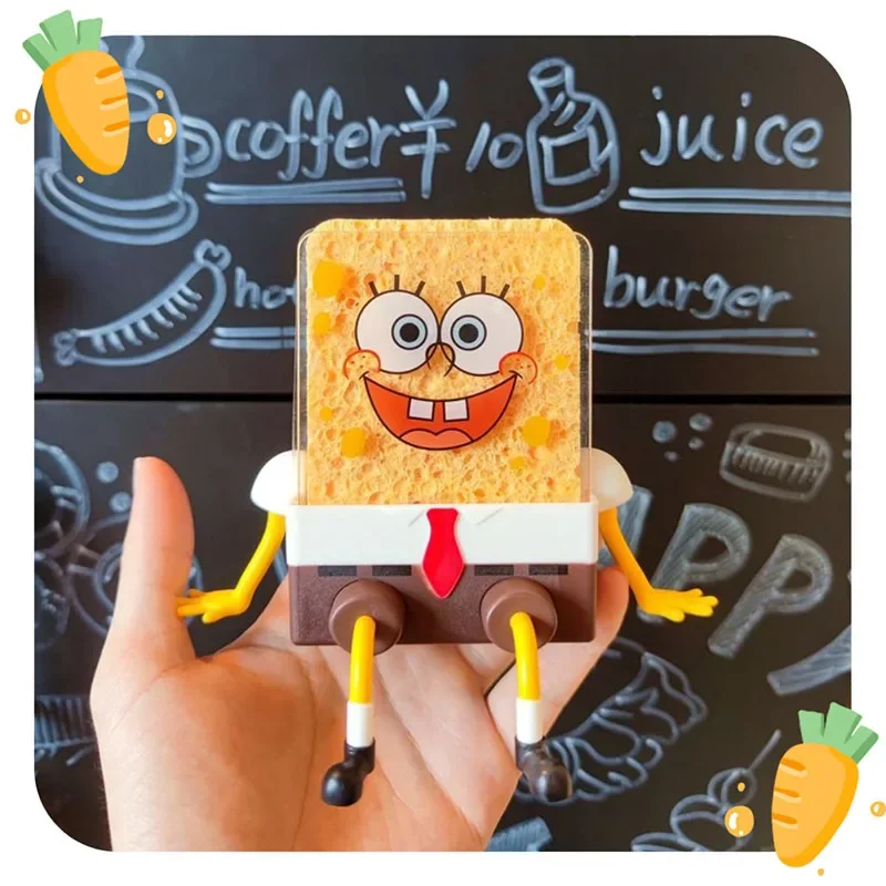 SpongeBob SquarePants แปรงล้างจานฟองน้ําอุปกรณ์ครัวท่อระบายน้ําทําความสะอาดจานแปรงReusable Scrub Scouring Pad