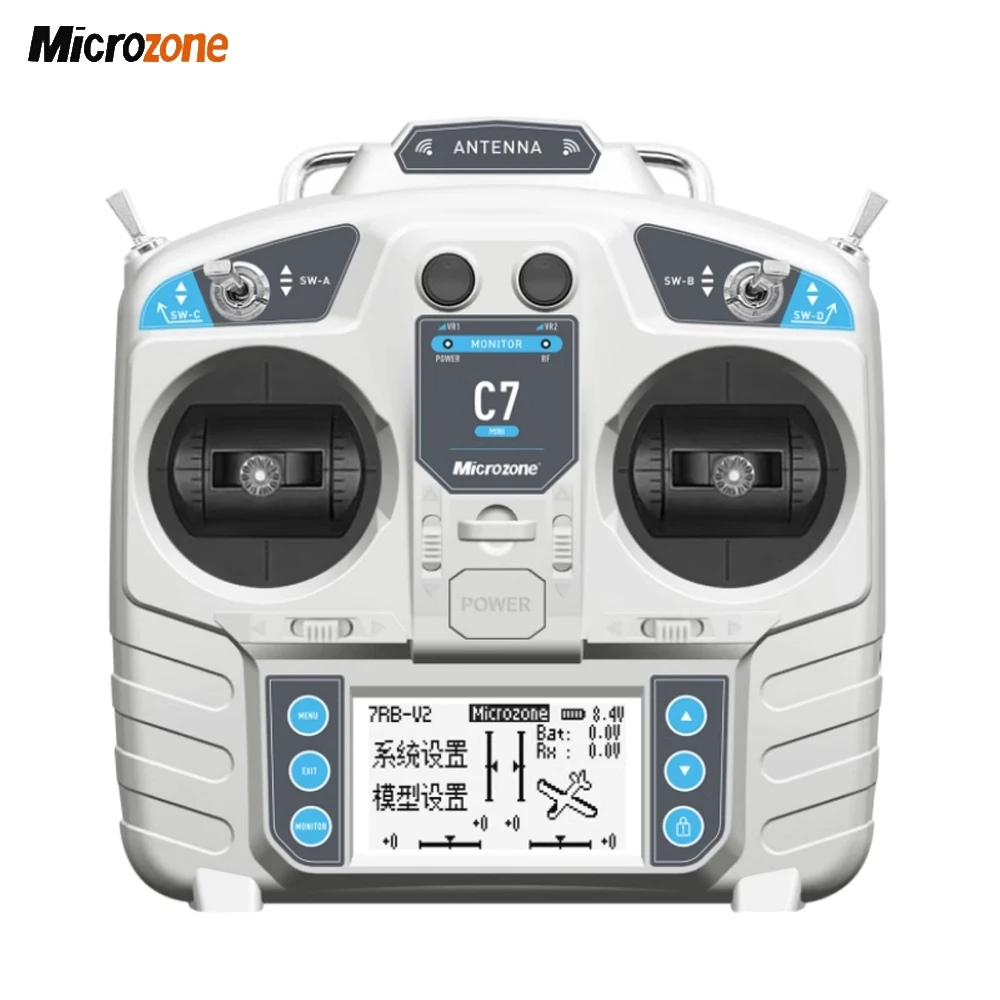 MicroZone C7-MINI MC7 2.4Ghz 8CH RC Transmitter Remote Control MC8RE-V2 PWM/ SBUS Receiver For Fixed-wing/ Car/ Boat/ Multi-axis