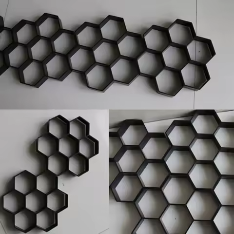 Home Garden Walk Pavement Cement Mould 7 Grid Reusable Stone Road Concrete Molds for Home Garden Paving