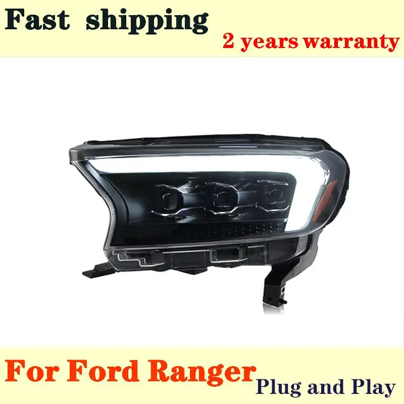 

Head Lamp For Ford Ranger Everest LED Headlight 2015-2021 Headlights Ranger DRL Turn Signal High Beam Angel Eye Projector Lens