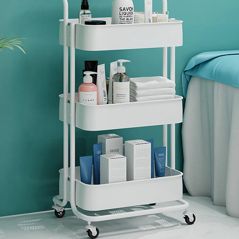 Storage Black Salon Metal Trolly Lashes Food Trolley Pedicure Rolling Spa Machine Cart Carrello Con Ruote Furniture ZT50ST