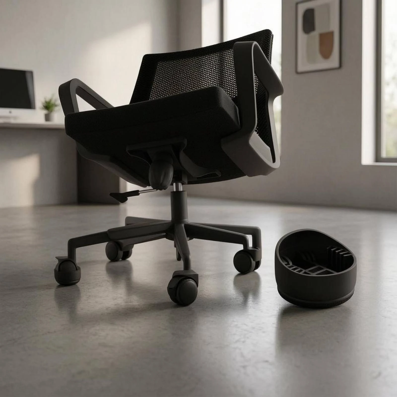

5 Pieces Office Chair Wheel Cover Quiet Glide Felt Caster Cover Caster Wheel Protector Easy to Install Furniture Protection