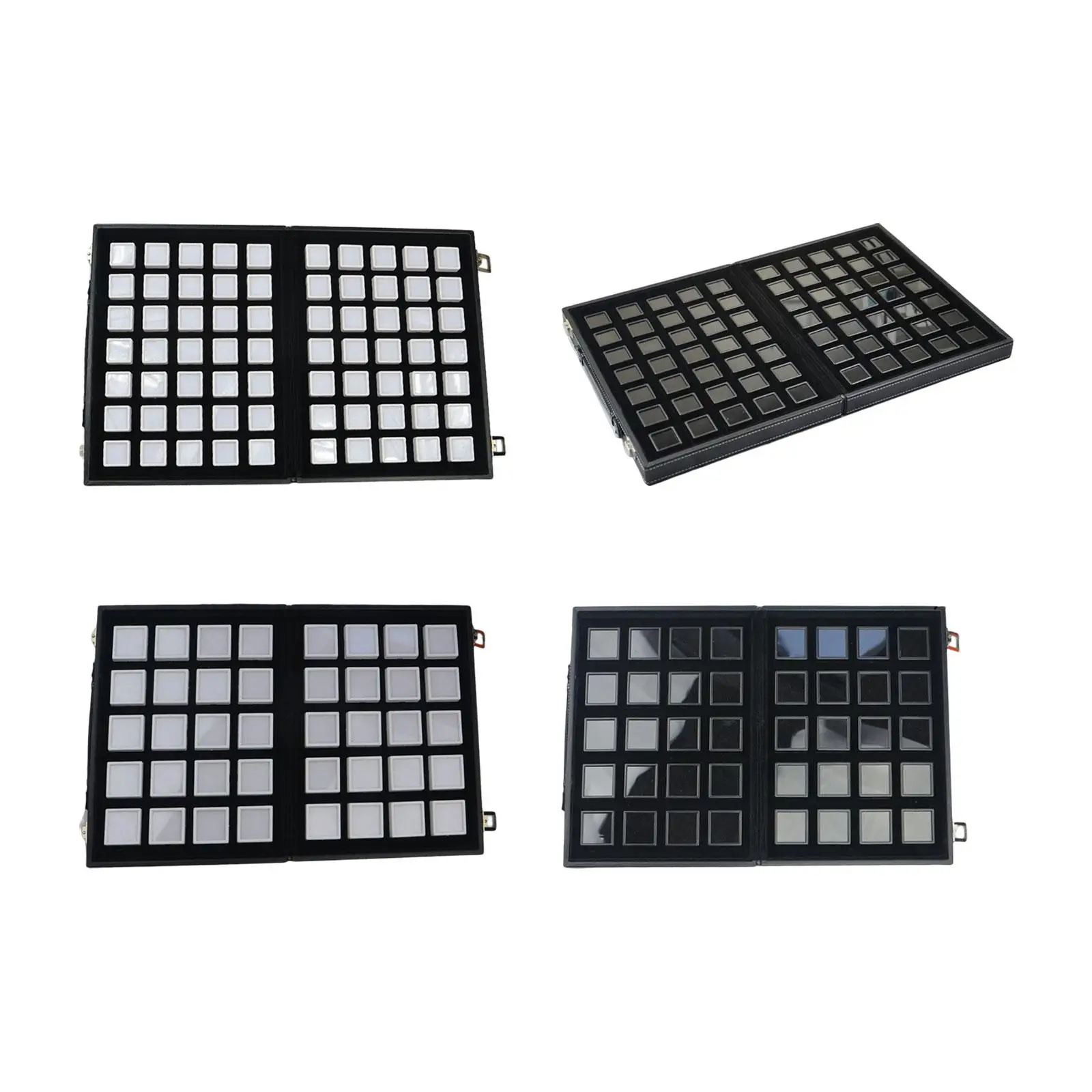 

Diamond Jewelry Display Tray Multi Grid Case with Handle for Bracelets