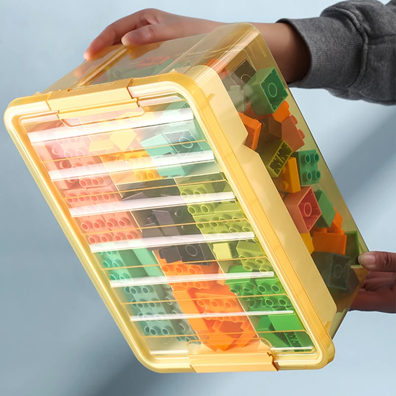 Storage Box Building Blocks Classified  Lego Transparent Toy Organizer With Lid Stackable Portable First Aid Kit Medicine Box