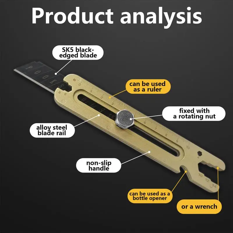 4 In 1 multi alat dapat ditarik pisau utilitas kotak pemotong kertas portabel pemotong untuk amplop Express kemasan pemotongan DIY kerajinan