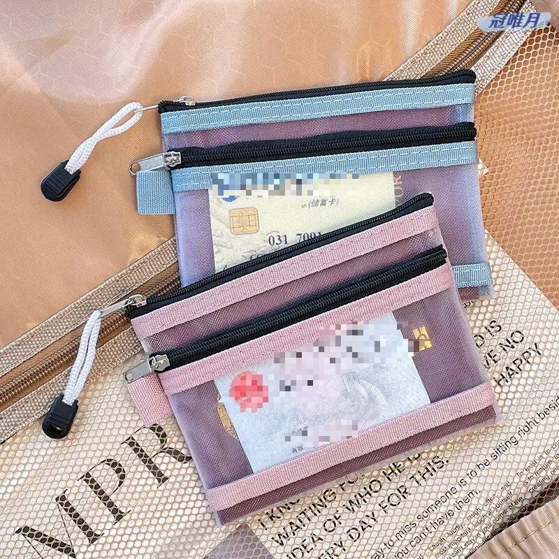 

Large Capacity Portable Travel Document Storage Bag Coin Card Holder Card Organizer Nylon Material for Outing