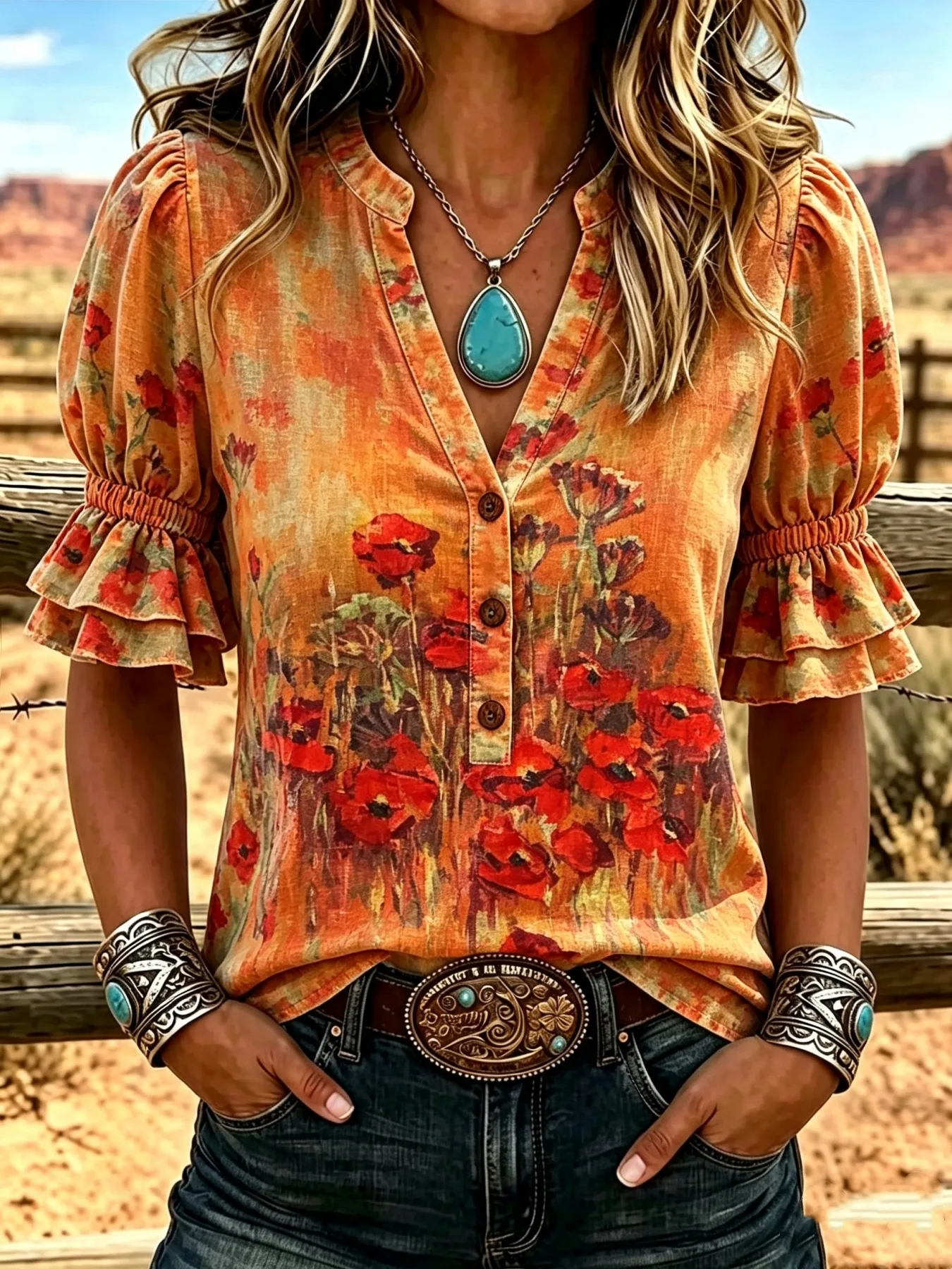 Blusa Feminina com Estampa Flo - Romper Floral Print avaliação e preço