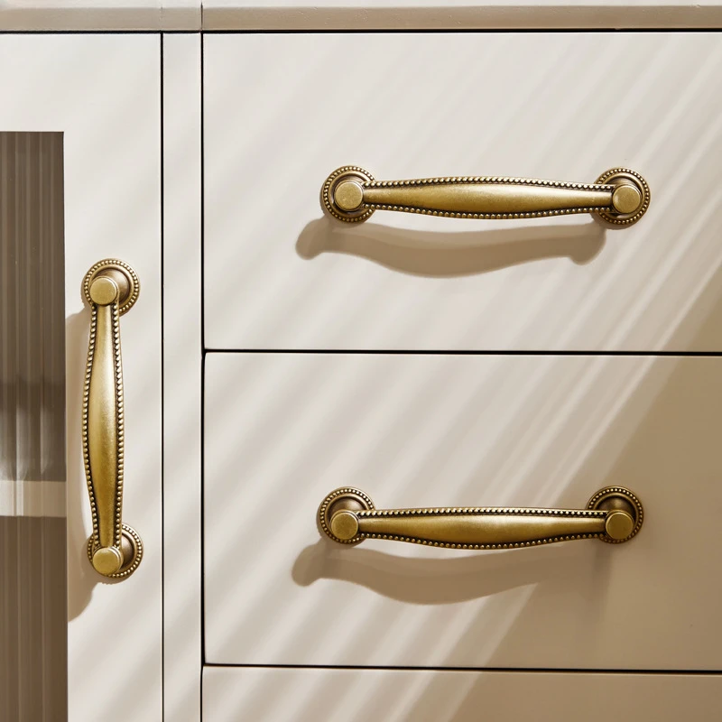 American brass cabinet drawer shell handle French light luxury Nordic wine cabinet shoe cabinet wardrobe door handle