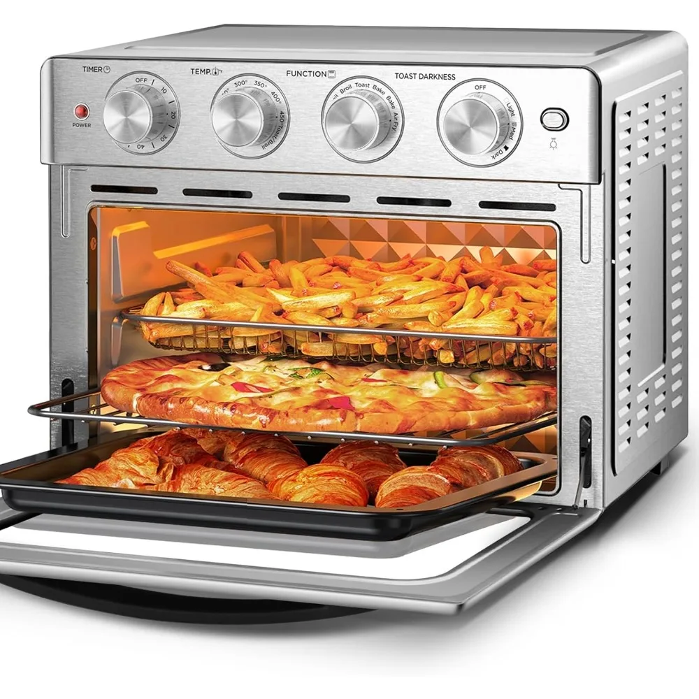 

Air Fryer Oven 26 QT, Big Air Fryer, Toast Oven with Bake, Roast, Pizza, Convection Oven, Easy to Use & Clean, 6 Slice Toast