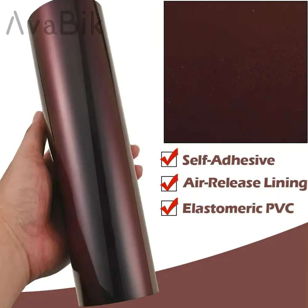 20/50CM Madeira Red Streamer Black Charm Red Auto-Folienrolle mit Luftkanälen für Motorradaufkleber und Karosserieschutz