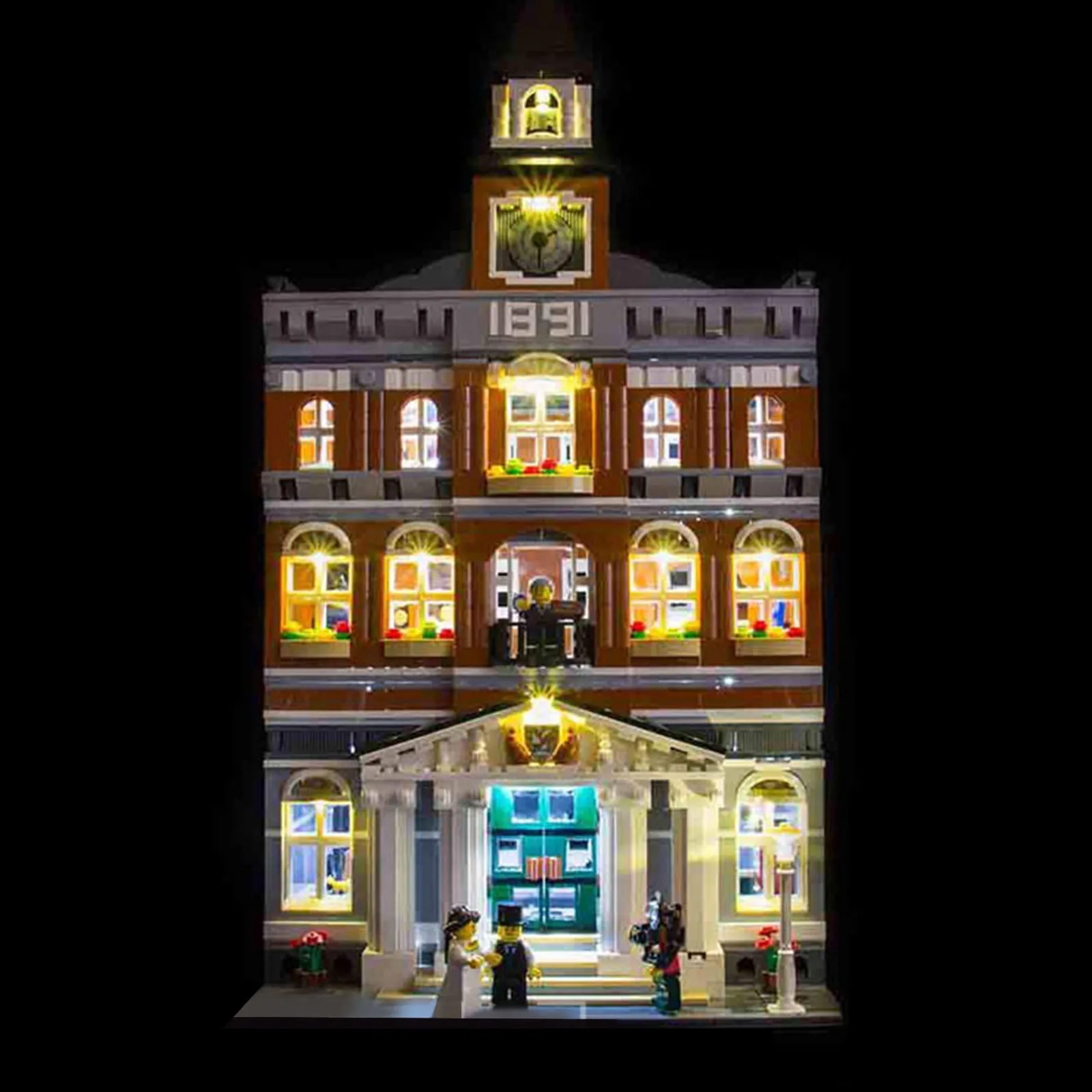 LYBMTWF éclairage LED (sans modèle) pour hall de ville 10224 illumine modulaire vos blocs de construction uniquement la lampe et la boîte à piles Bui