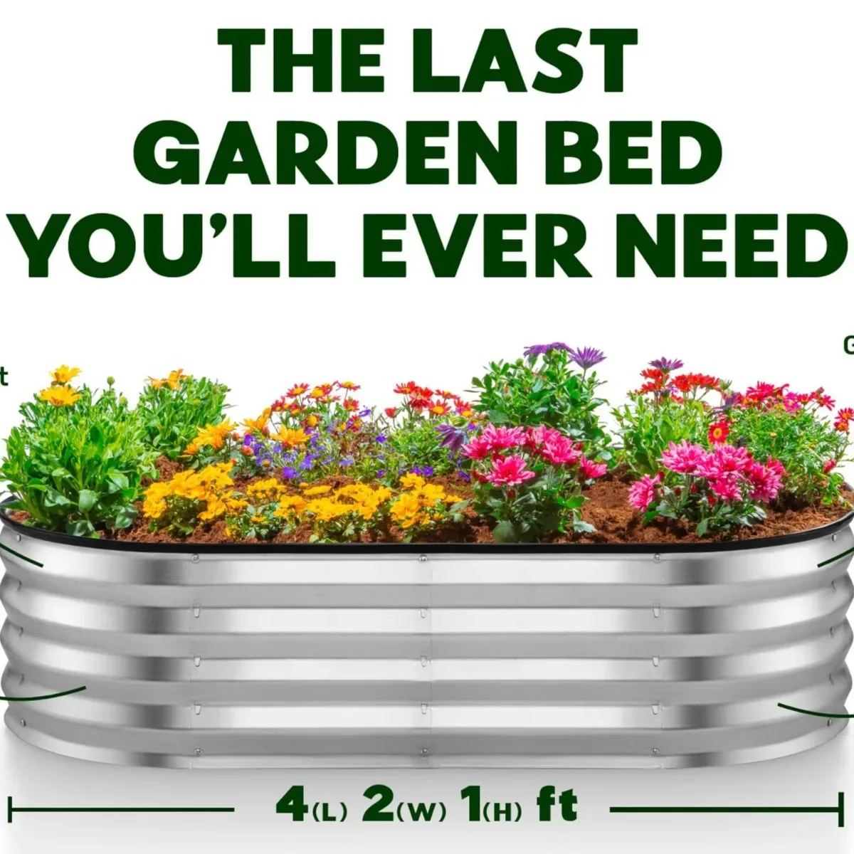 Metal Planting Garden Bed Galvanized Sheet Combined Plant Box