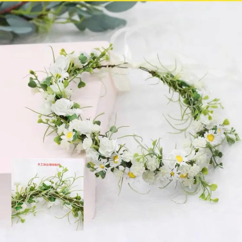 Flower Wreath Full of Stars Headdress with Fresh and Refreshing Seaside Vacation Photos June 1st Stage Performance Garland