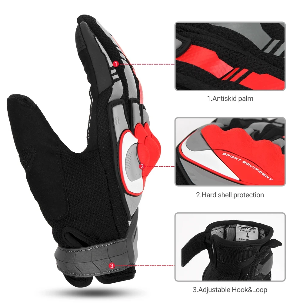 Guanti da Moto traspirante Full Finger protettivo Moto Touch Screen uomo Racing Moto Motocross guanti sportivi all'aperto