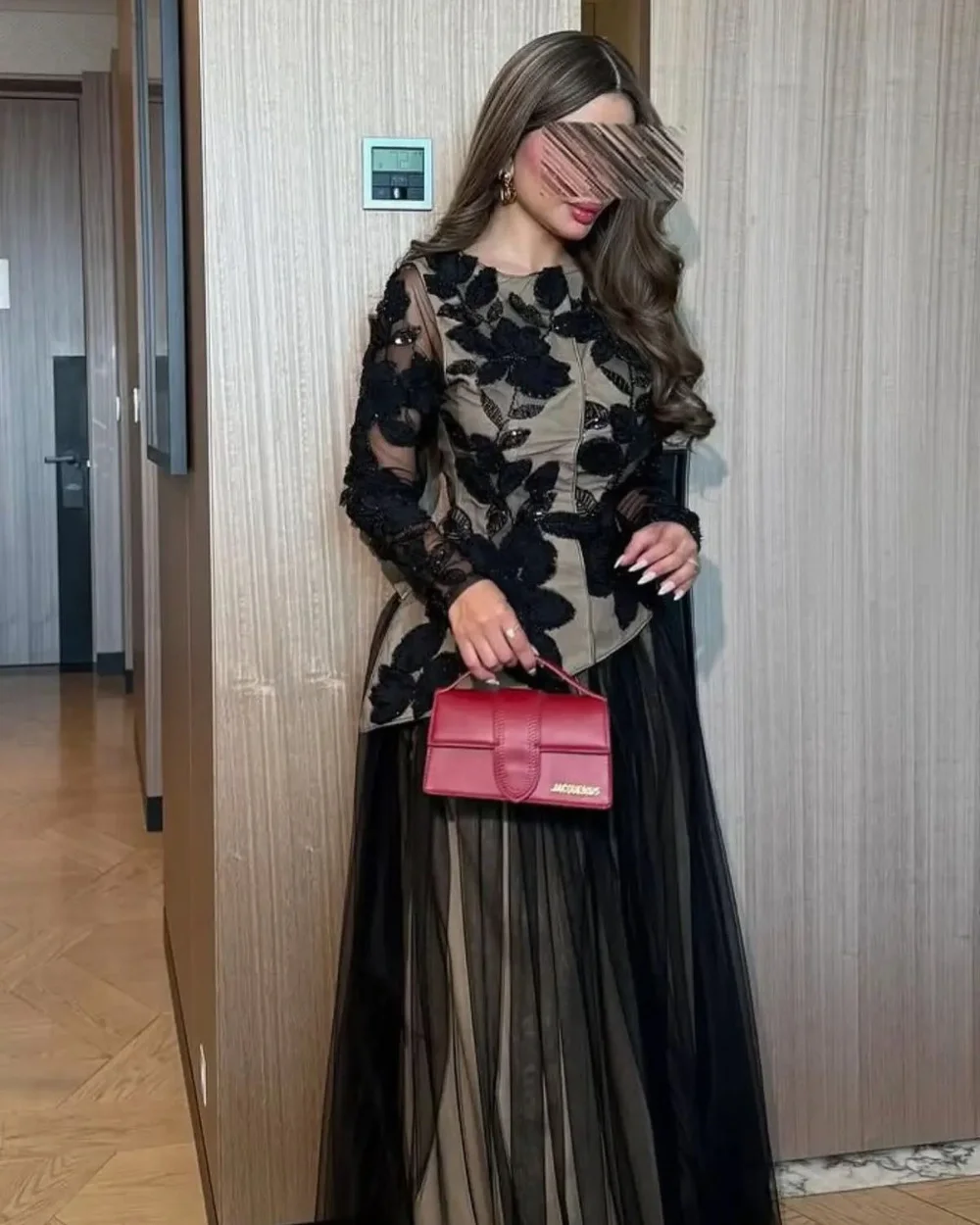 

Customized Classic Matching Jersey Pleat Handmade Flower Beading Sequined A-line Scoop Neck Long Dresses Evening Dresses Retro