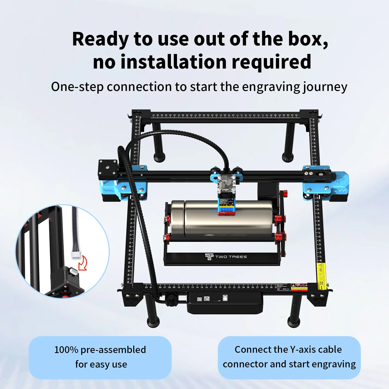 Twotrees TR3 Rotation Module Laser Engraving Machine Y-axis Rotary Roller Module With Motor for Engraving Cylindrical Objects