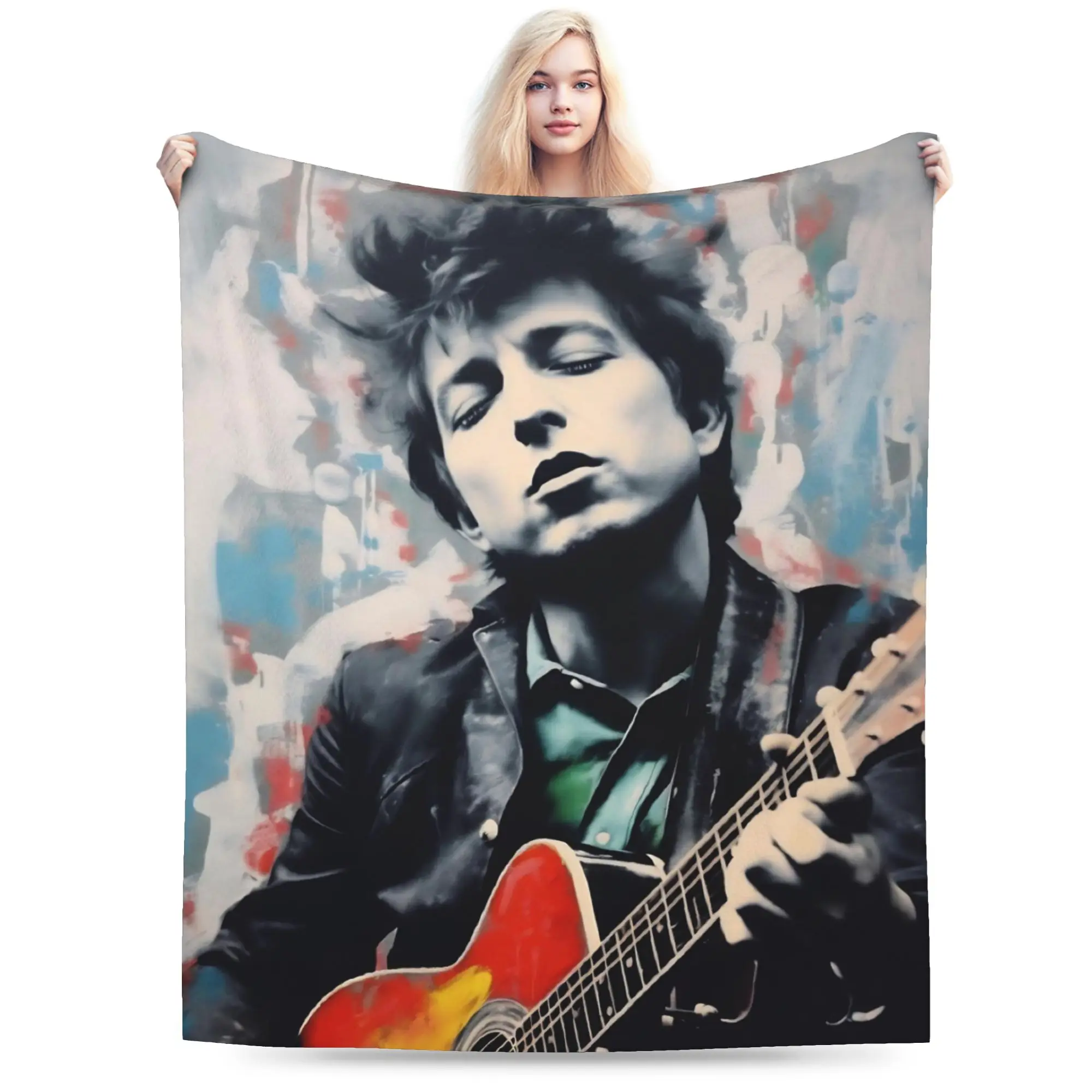 Bob Dylan Singer Throw Blanket for Couch  Soft Fuzzy Plush Blanket 50x60 Inches Multi-size Bedspread for All Seasons