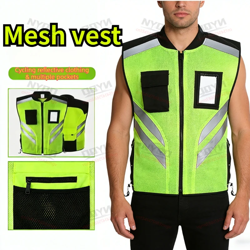 

High Visible Reflective Vest Safety Jacket Working Protective Clothes for Motorcycle Cycling Outdoor Reflective Warning Wear