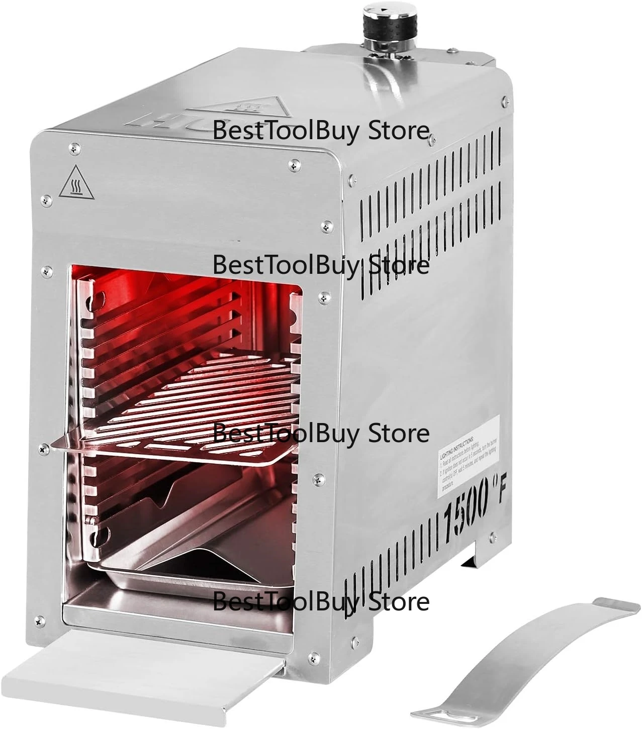 Stainless Steel Propane Grill Home BBQ Grill 1500°F High Temperature Broiler for Quick Cooking Steak Vegetables Outdoor