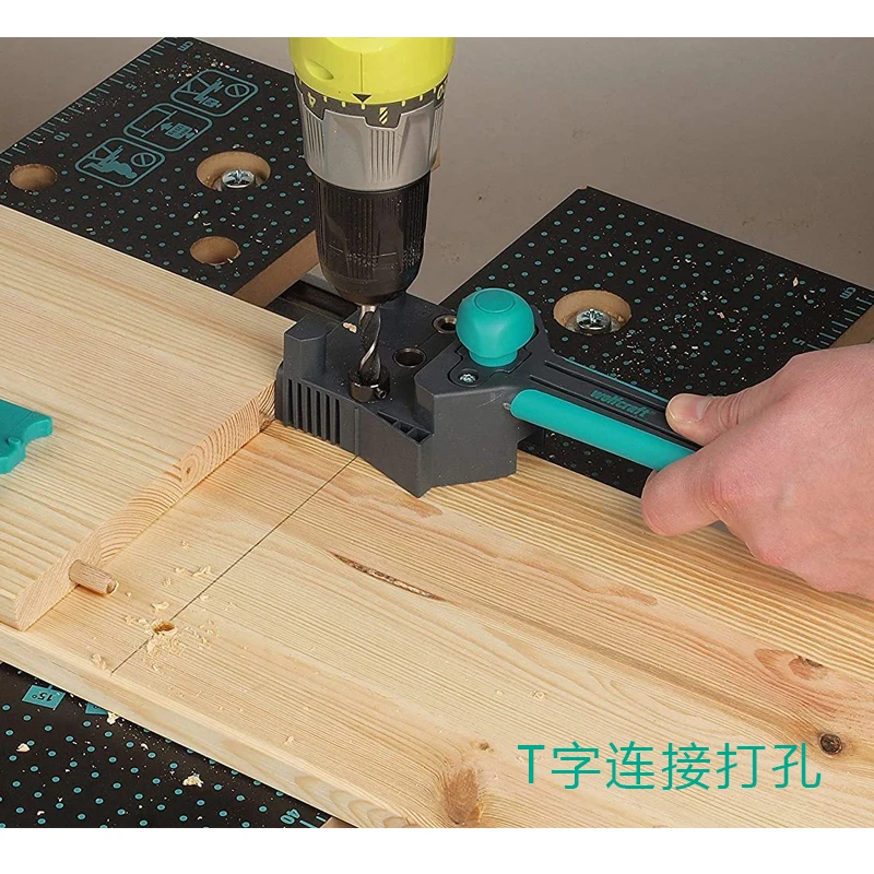 Wolfcraft carpenter drilling center positioning log pin driller vertical drilling plate thickness adjustment 6-8-10mm