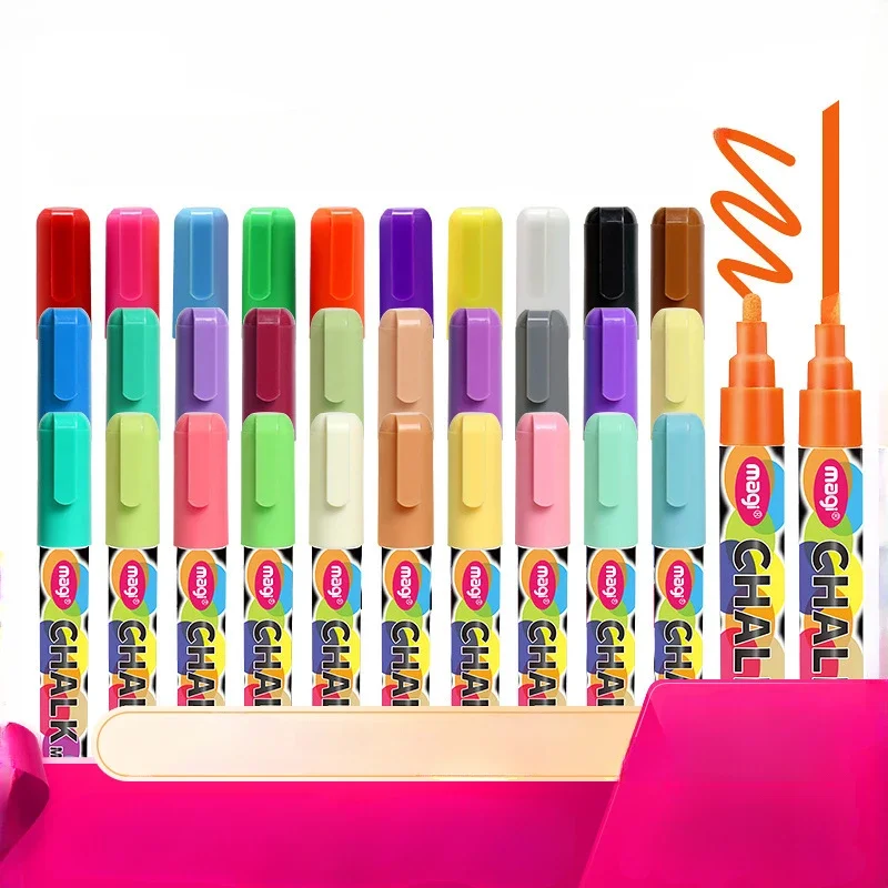 Morandi 8-color Liquid Chalk Water-soluble Dust-free Chalk Children's Graffiti Erasable Marking Blackboard Fluorescent Pen