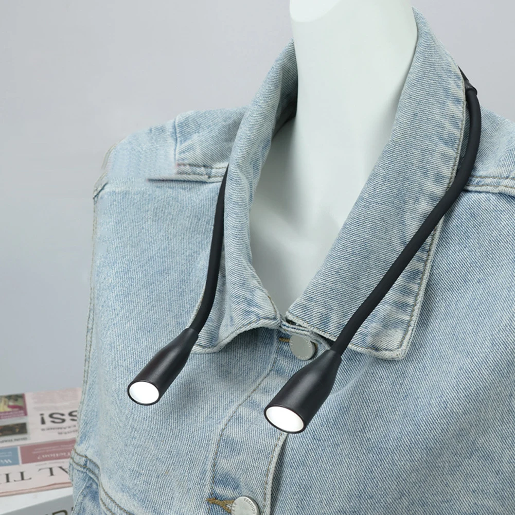 

Светодиодный фонарик для чтения на шее, гибкий, для чтения книг, без рук, ночник, фонарик для чтения, вязания, кемпинга, ремонта