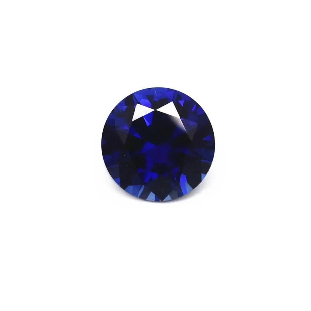 Grade 3A Cutting Round Brilliant Cut Faceted Royal Blue Sapphire Mohs Hardness 9