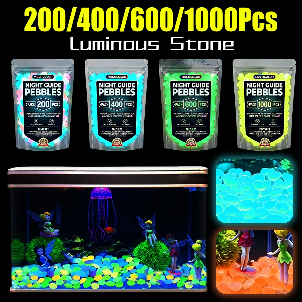 Aquarium Fish Home - 200-1000Pcs Luminous Sand Glow in Dark